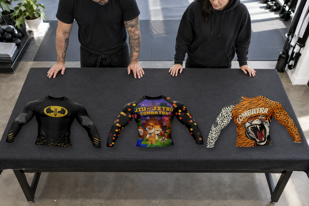 Bat Force vs Combat Pixel vs Tiger Fury: Three Graphic BJJ Rashguards Compared - hero