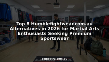 Shoppers browsing martial arts apparel showroom