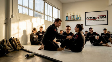 BJJ instructor and students wearing custom rashguards