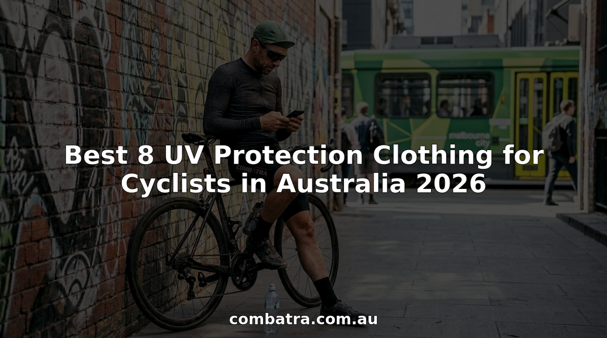 Cyclist in UV-protection jersey outside in Melbourne