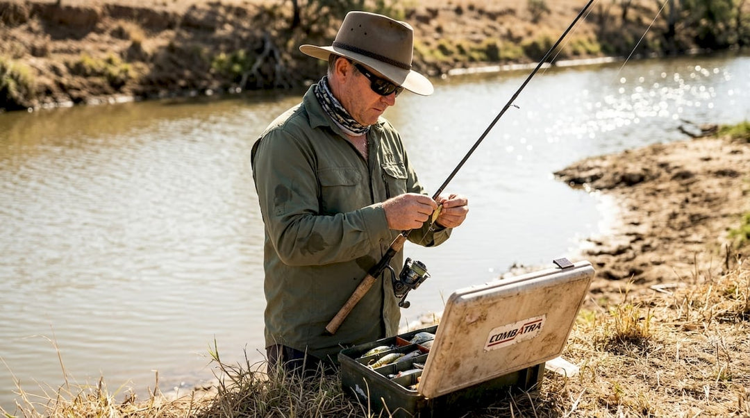 Australian angler wearing full sun protection gear