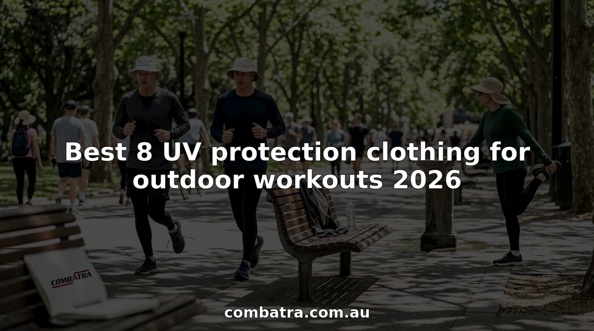 Adults exercising outdoors in UV protection clothing