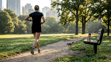 Woman jogging in early morning park