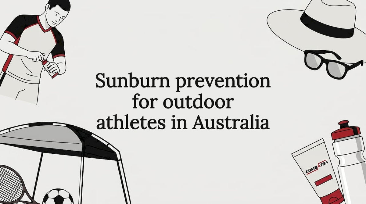 Decorative title card for sunburn prevention guide