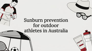 Decorative title card for sunburn prevention guide