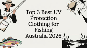 UV-protection fishing gear and icons surround hero title area