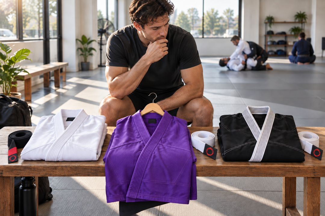 Australian BJJ athlete checking a Combatra Gi after an overnight air-dry test
