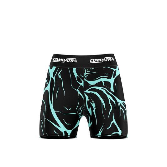 Electric Blue Pattern Women's  Compression Shorts