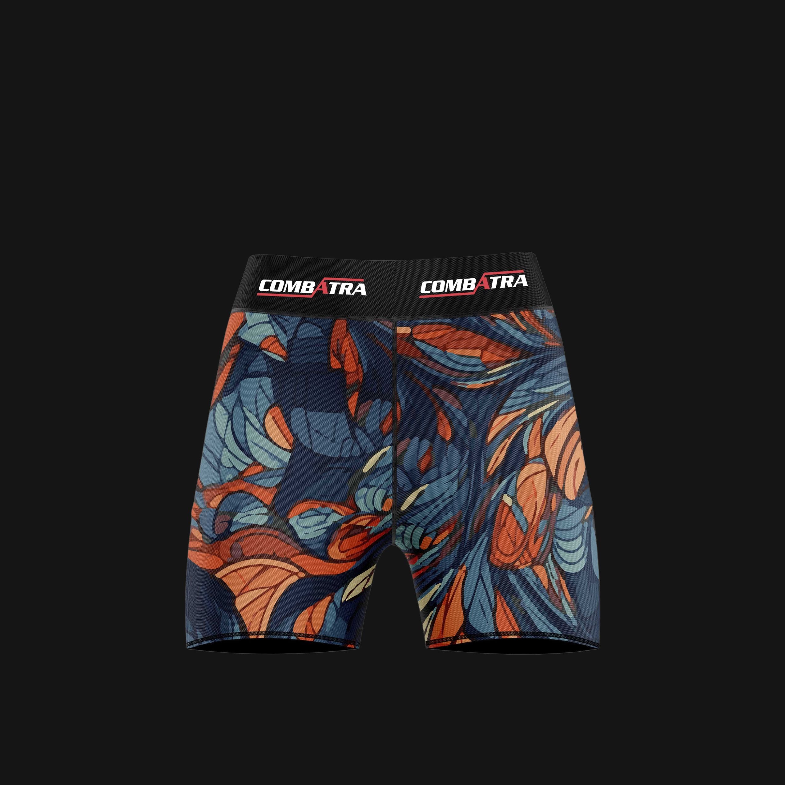 Abstract Feather   Women’s  Compression Shorts -  Combat Shorts