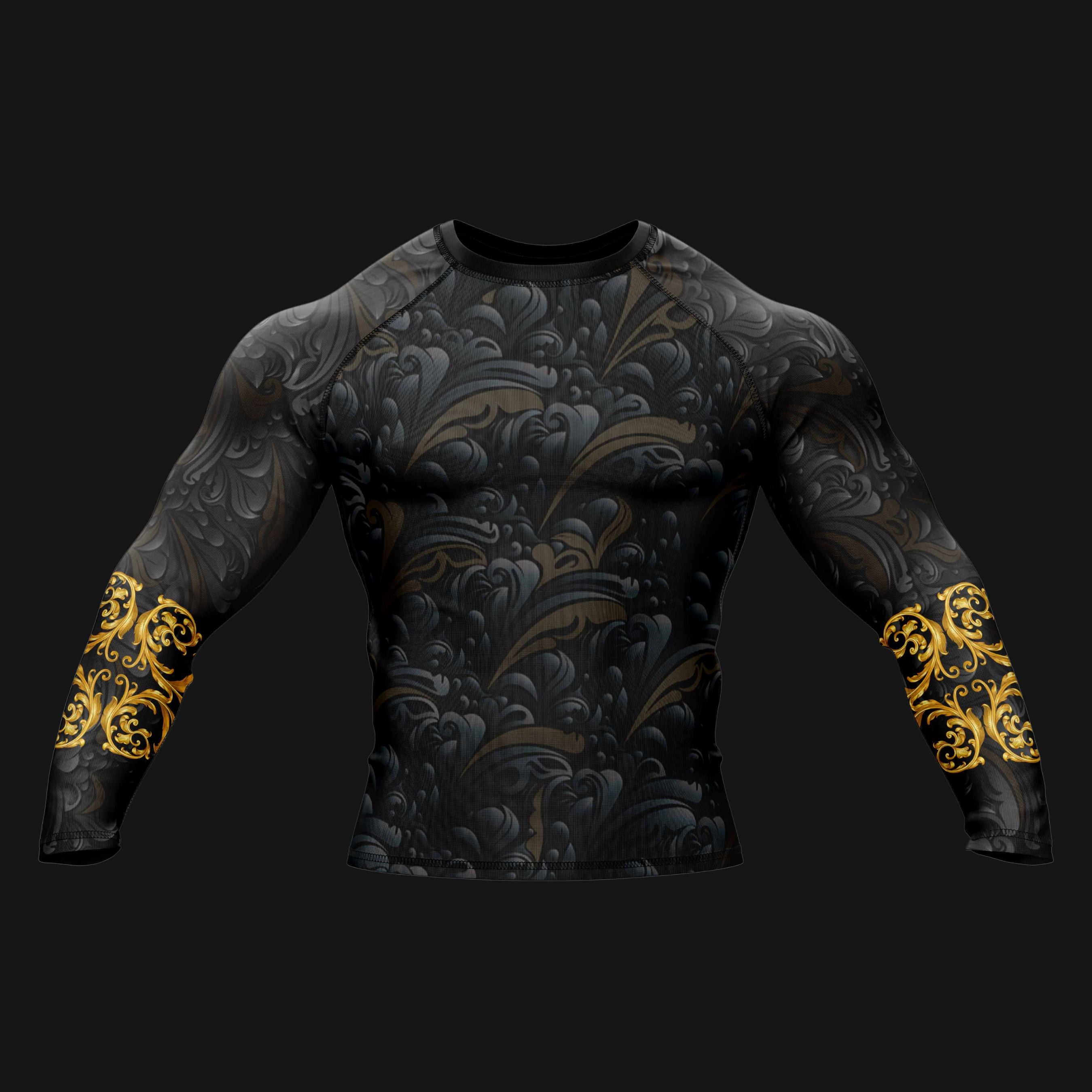 Golden Black Compression Rash Guard