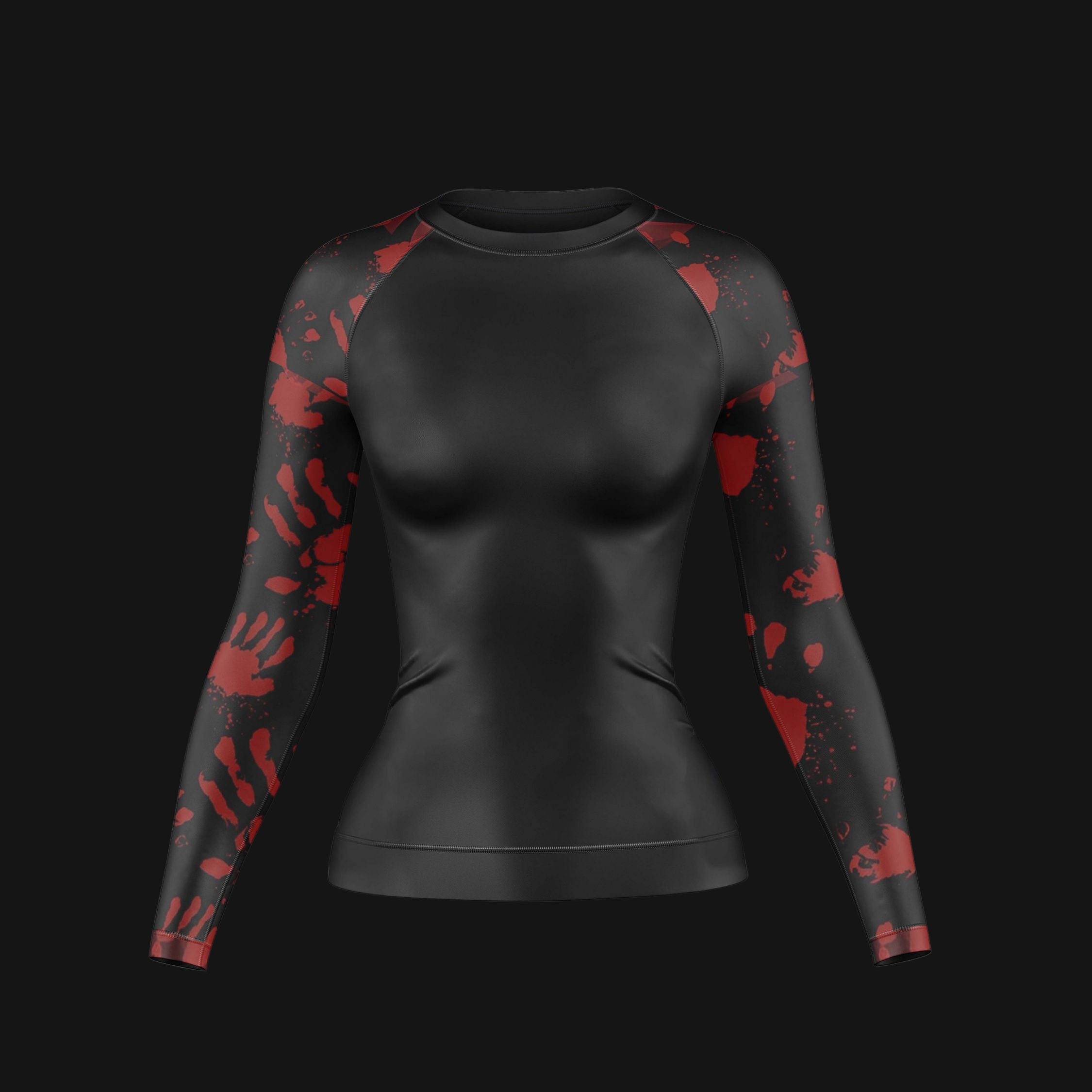 Hand printed Compression Rash Guard For Women