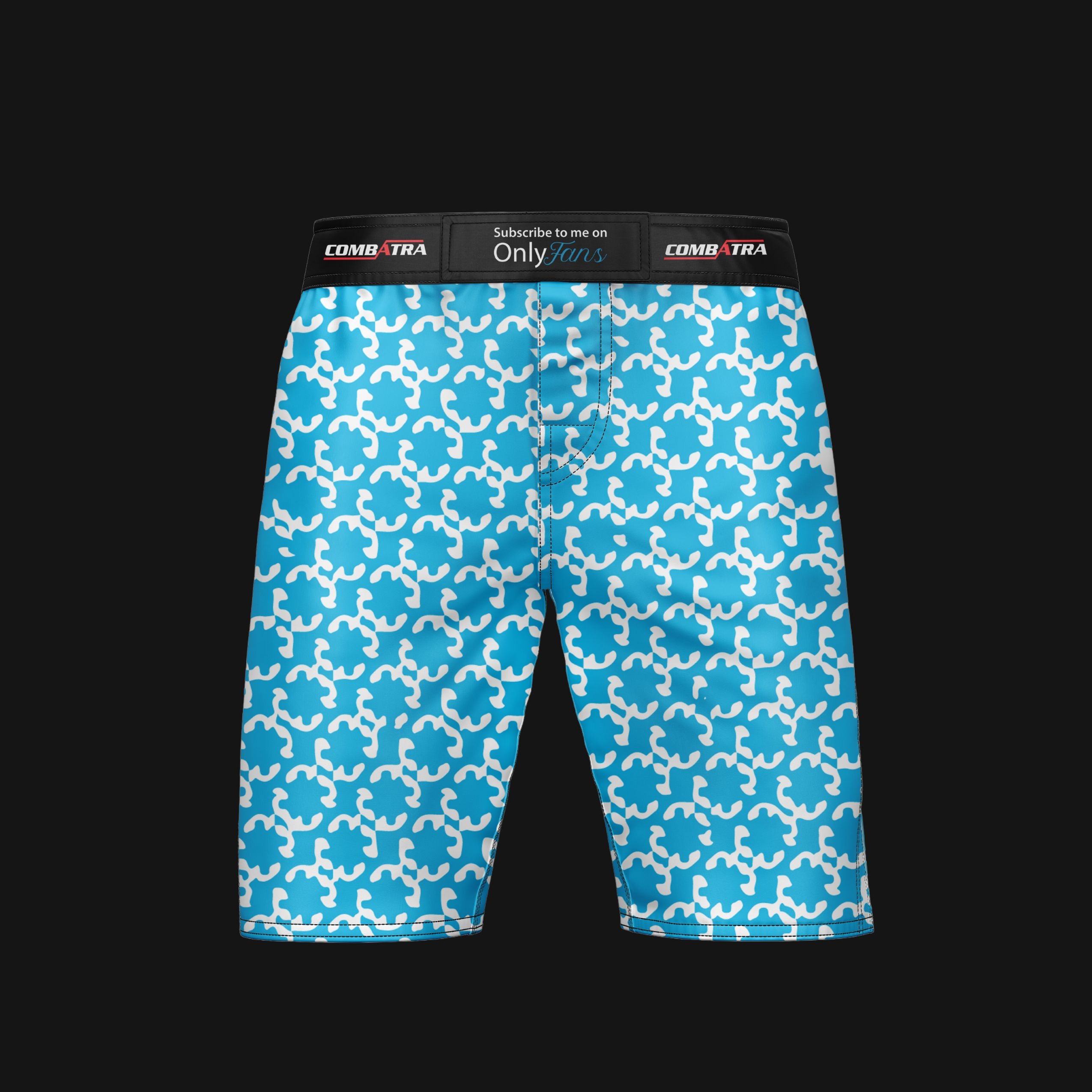 Abstract  Sky Blue MMA Shorts