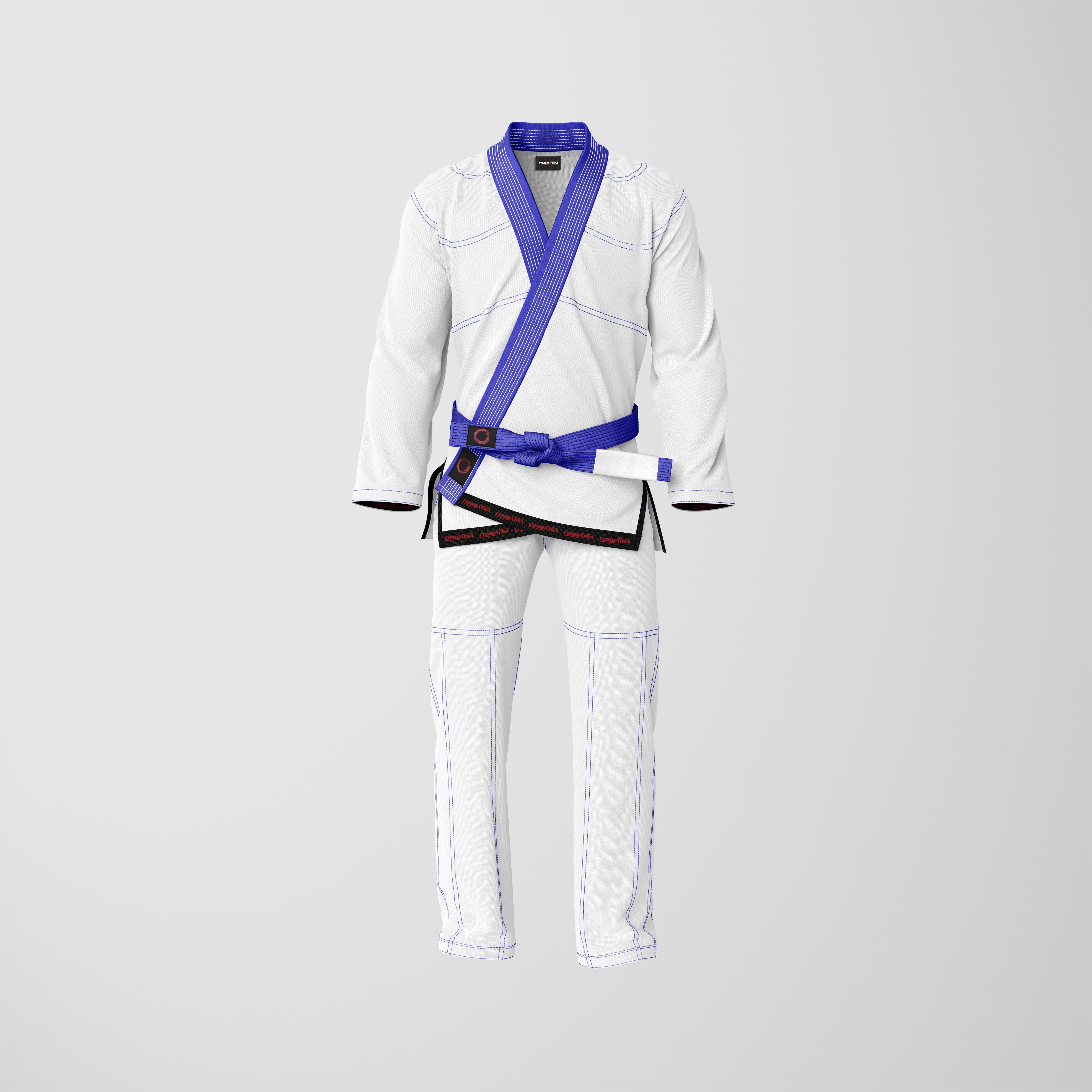 Basic White with Blue threads  Jiu-Jitsu Gi