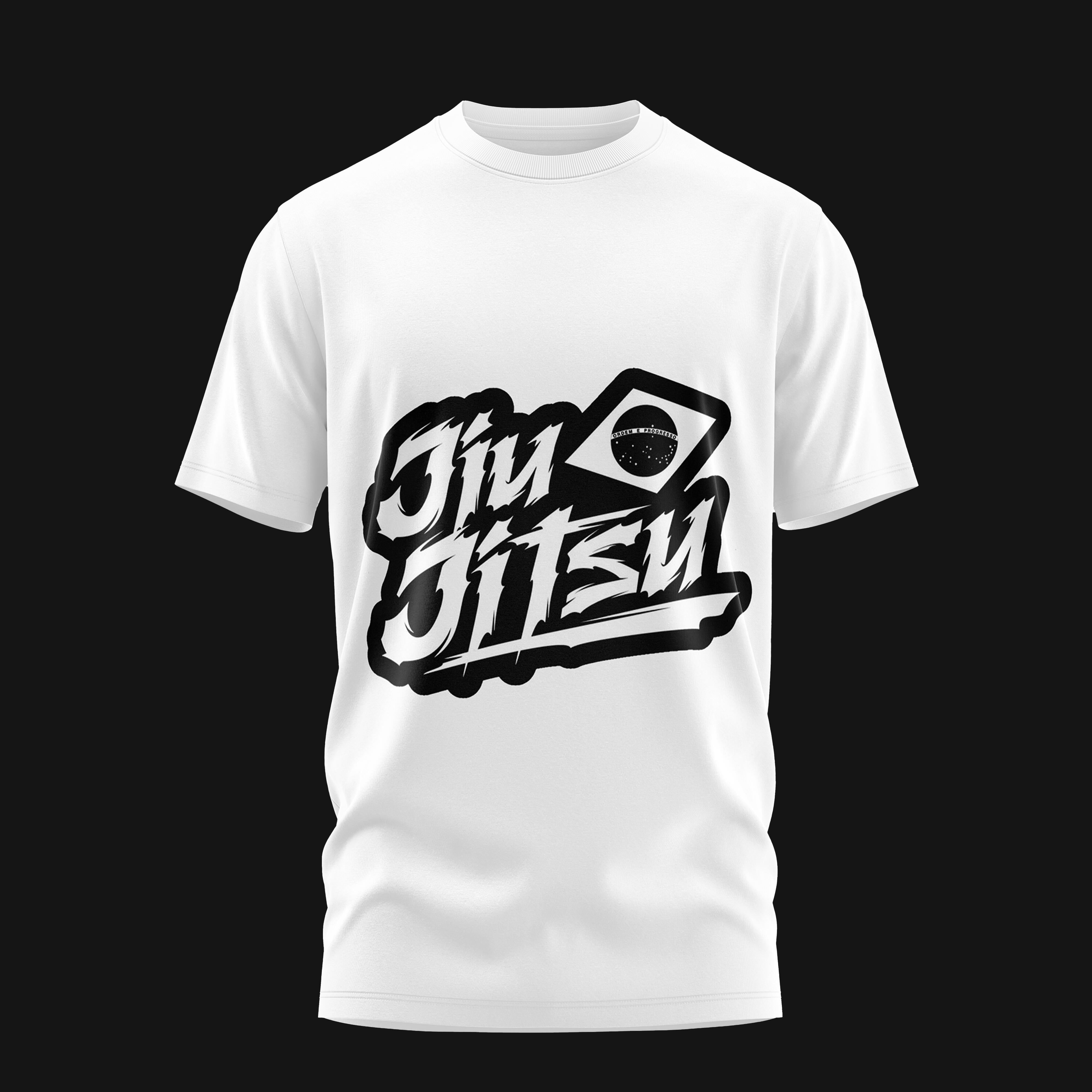 Jiu Jitsu Bold White Cotton Tee T-shirts Combatra 