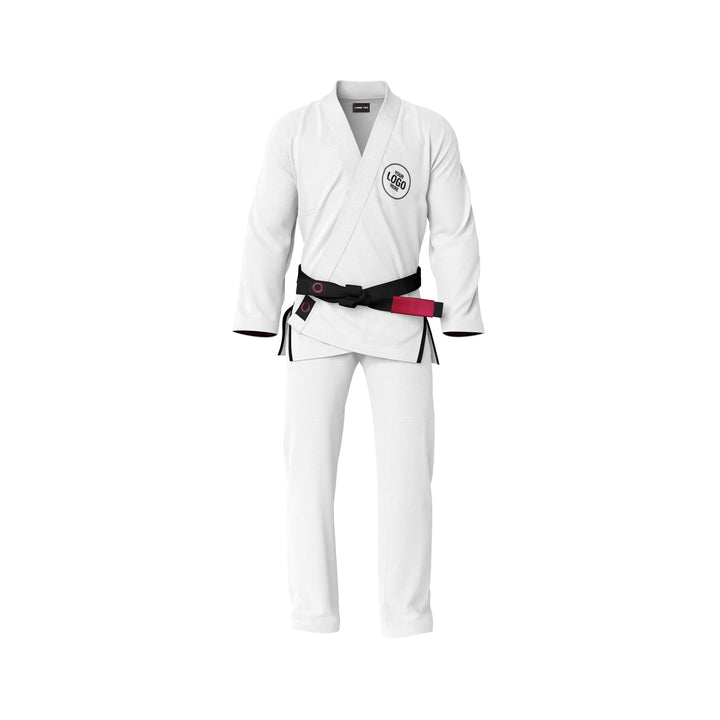 Combatra Plain White Personalised BJJ Gi & Custom Shirt Set