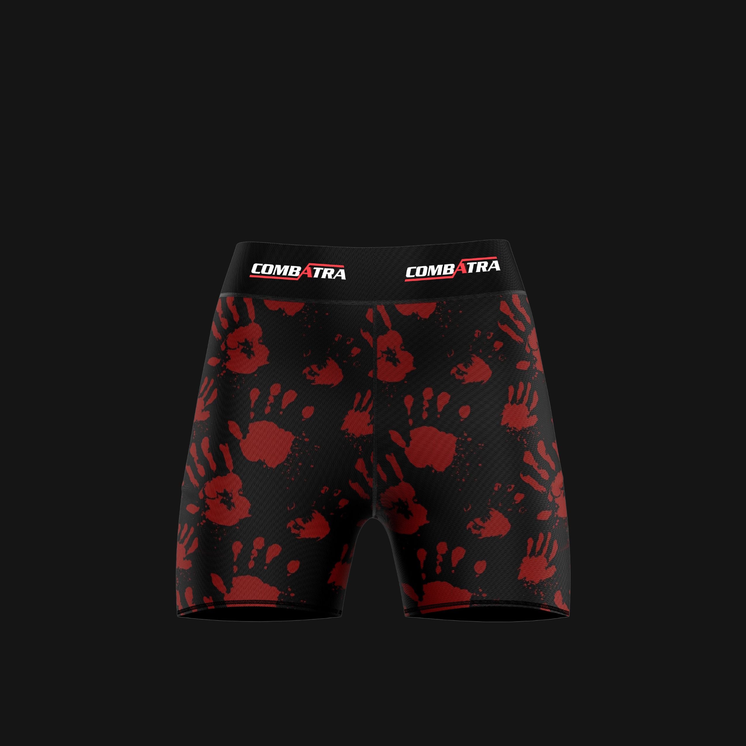 Hand printed   Women’s  Compression Shorts -  Combat Shorts