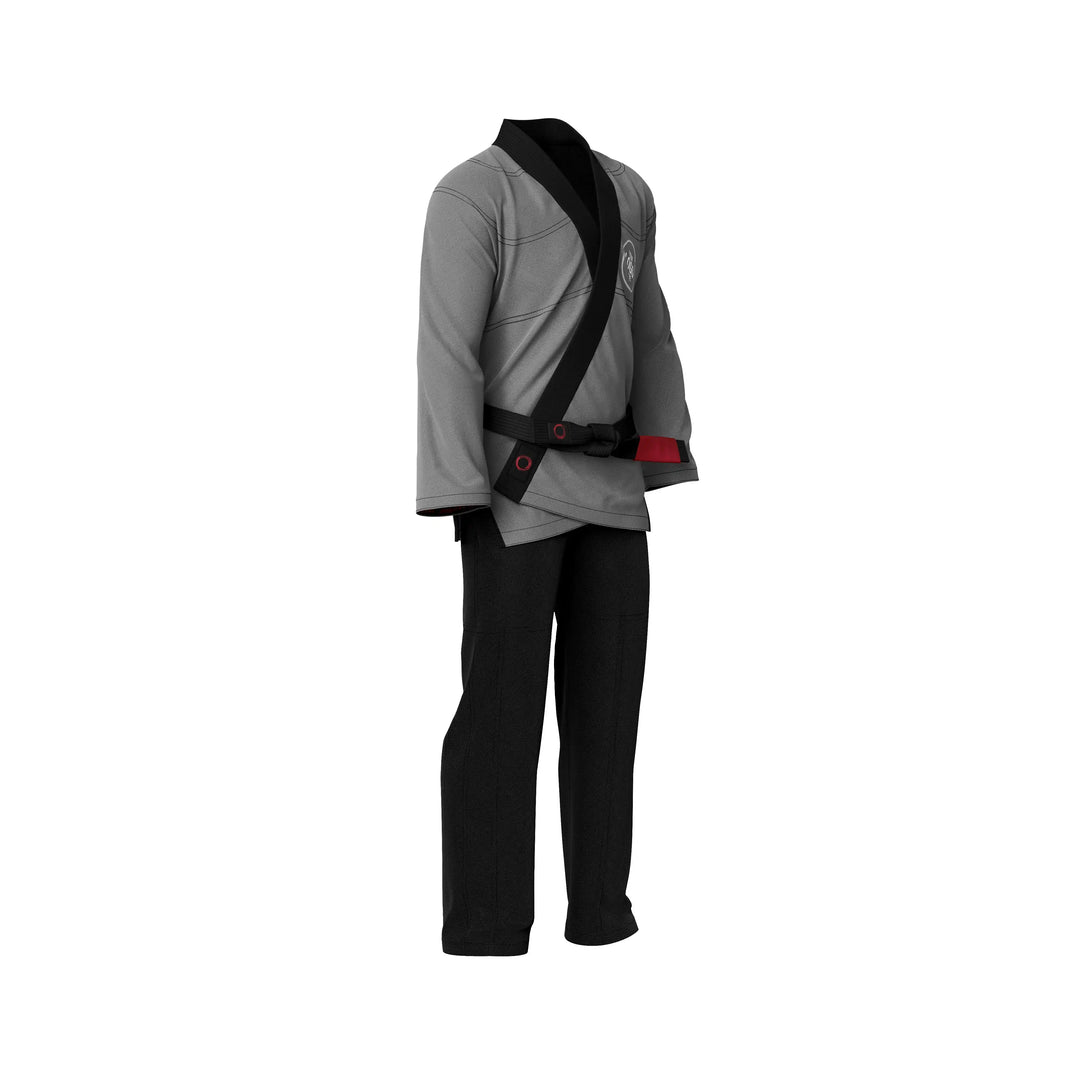 Combatra Grey Personalised BJJ Gi &amp; Custom Shirt Set