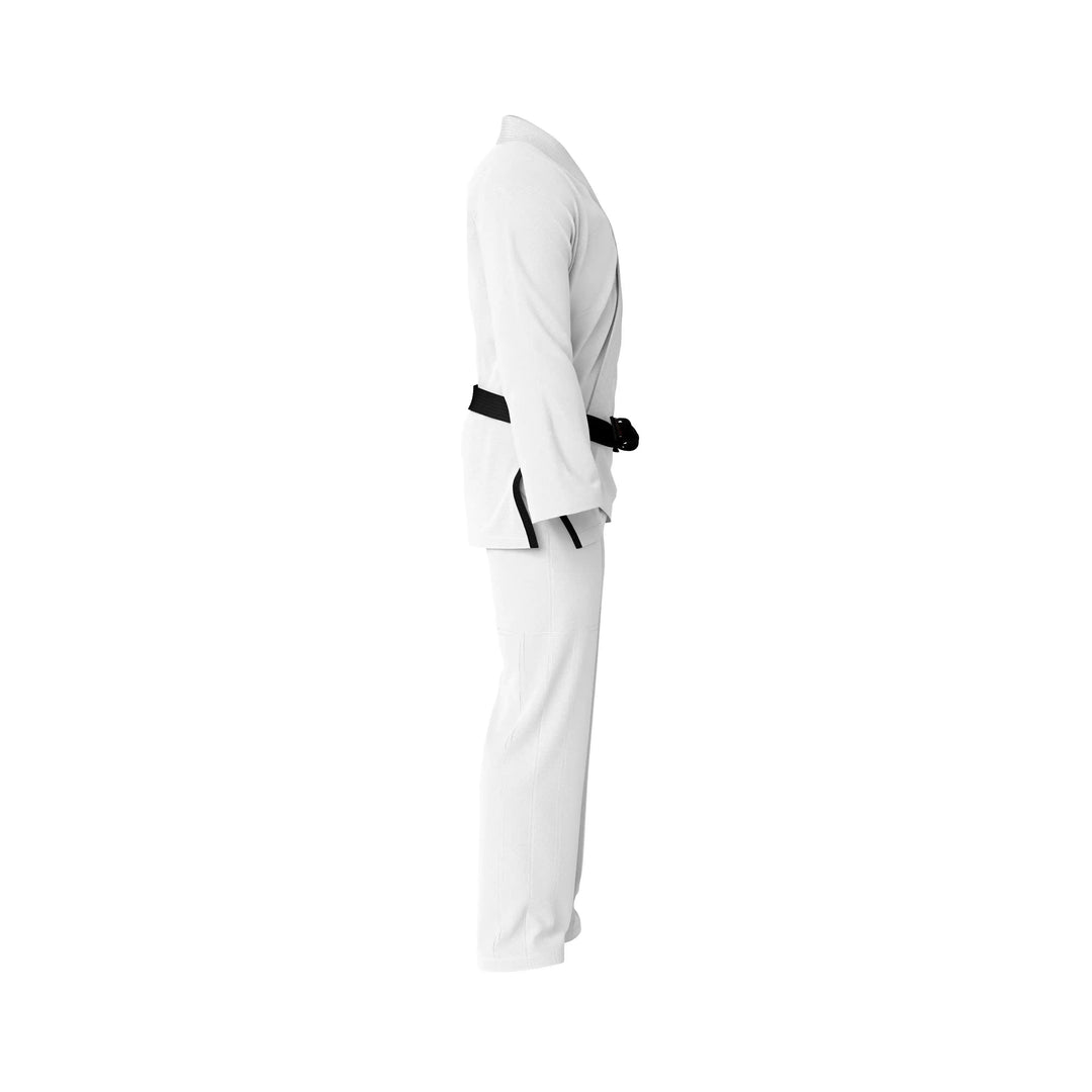Combatra Plain White Personalised BJJ Gi &amp; Custom Shirt Set