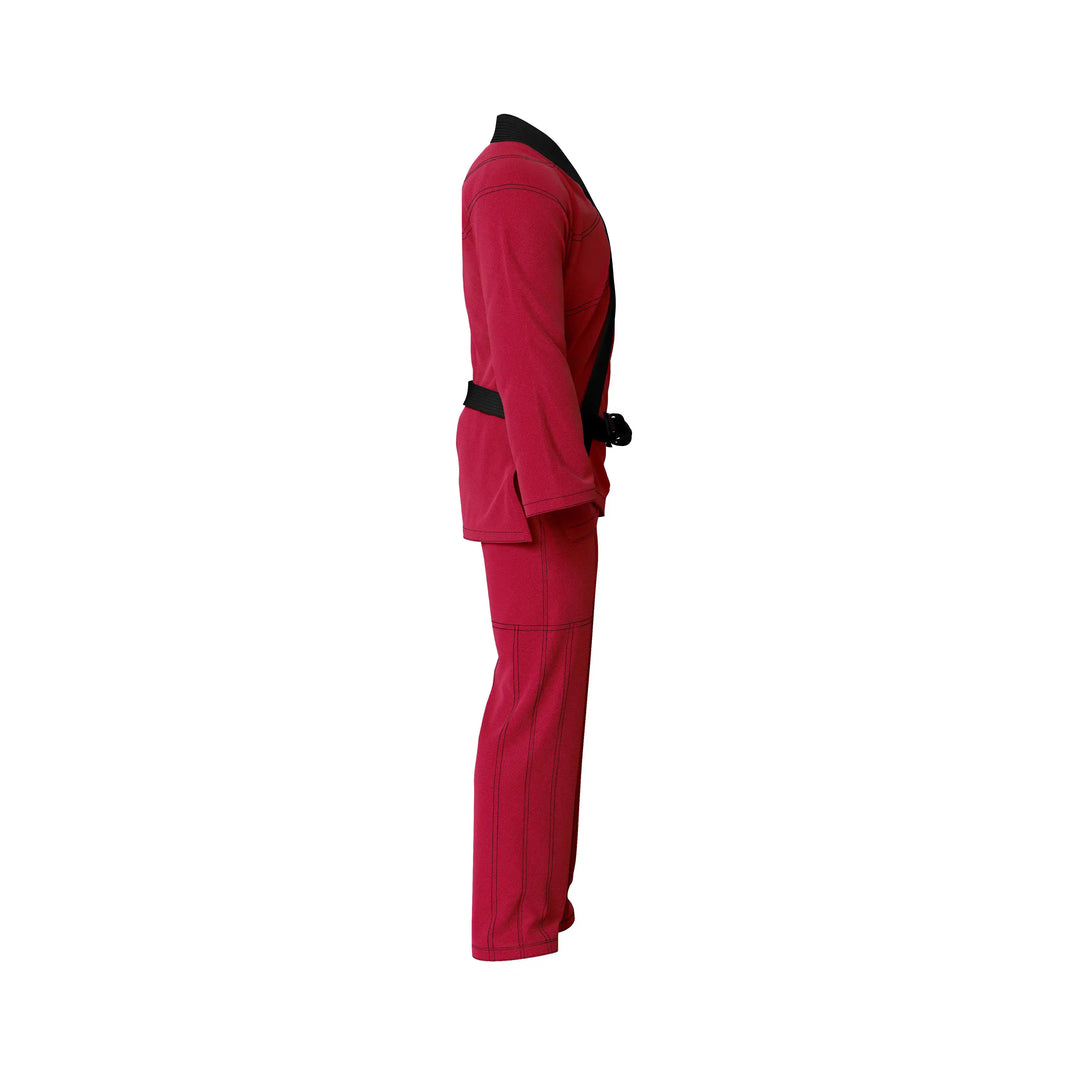 Combatra Red Personalised BJJ Gi &amp; Custom Shirt Set