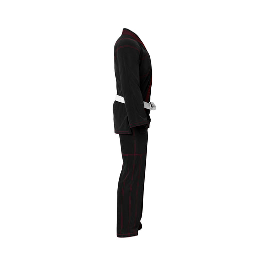 Custom Black Brazilian Jui Jitsu Gi with Red Threads