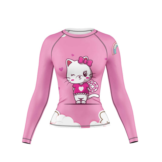 Cattified Rainbow Compression Rash Guard For Women