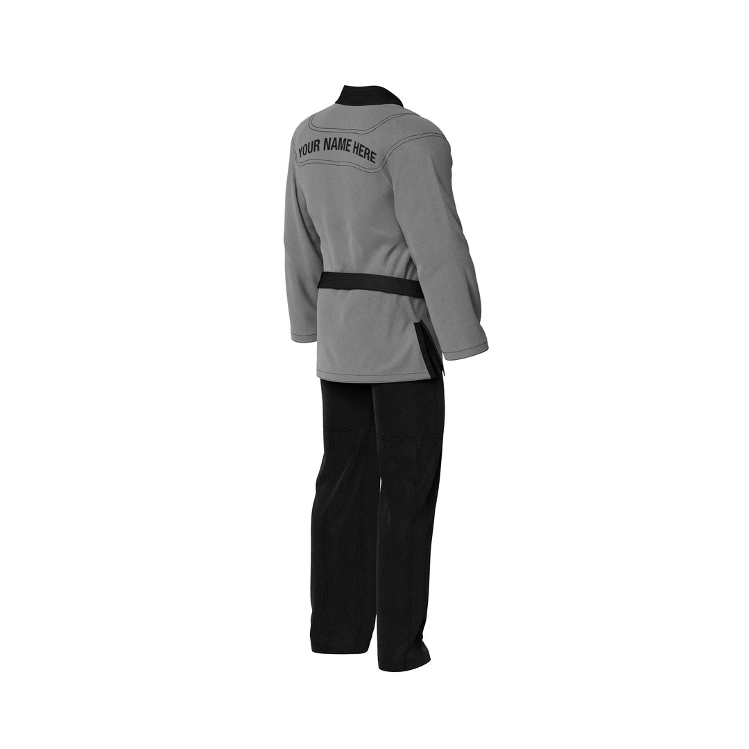 Combatra Grey Personalised BJJ Gi &amp; Custom Shirt Set