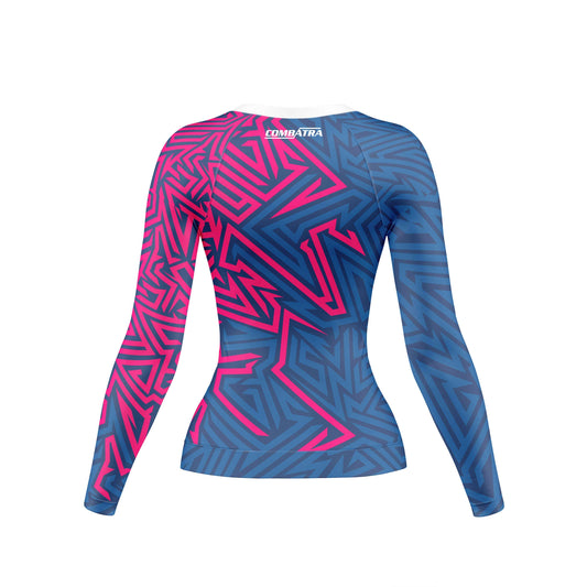 Abstract Geometric Compression Rash Guard For Women