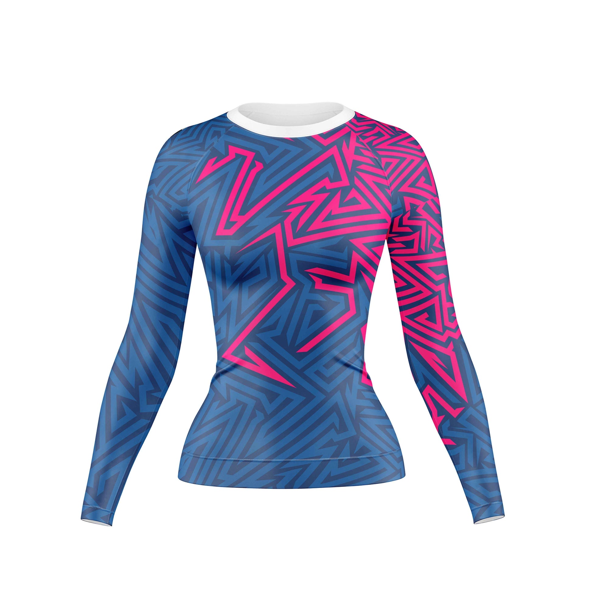 Abstract Geometric Compression Rash Guard For Women