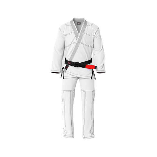 Basic White with Black Thread Brazilian Jiu Jitsu Gi