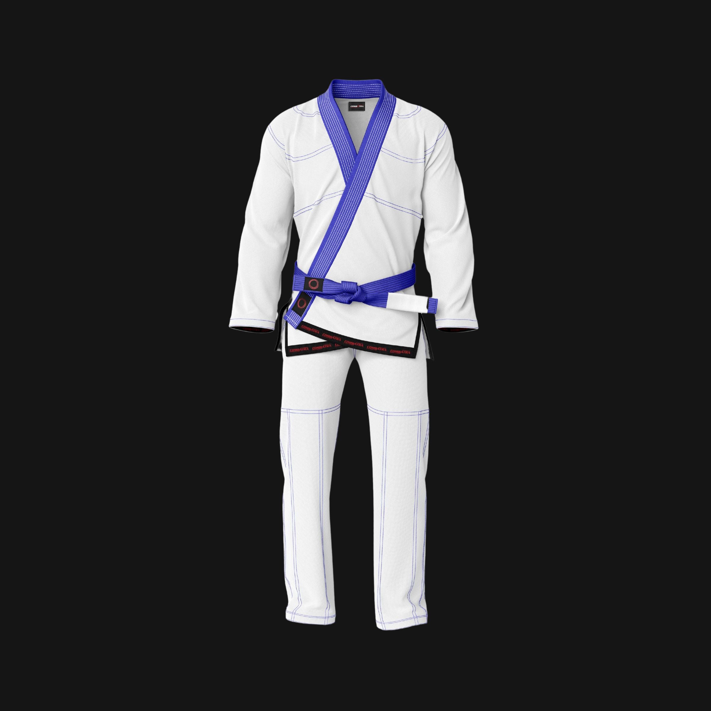 Basic White with Blue threads  Jiu-Jitsu Gi