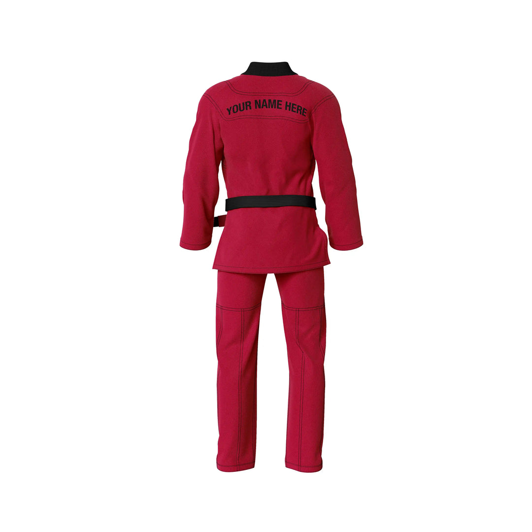 Combatra Red Personalised BJJ Gi &amp; Custom Shirt Set