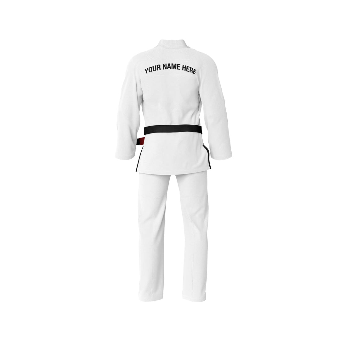 Combatra Plain White Personalised BJJ Gi &amp; Custom Shirt Set