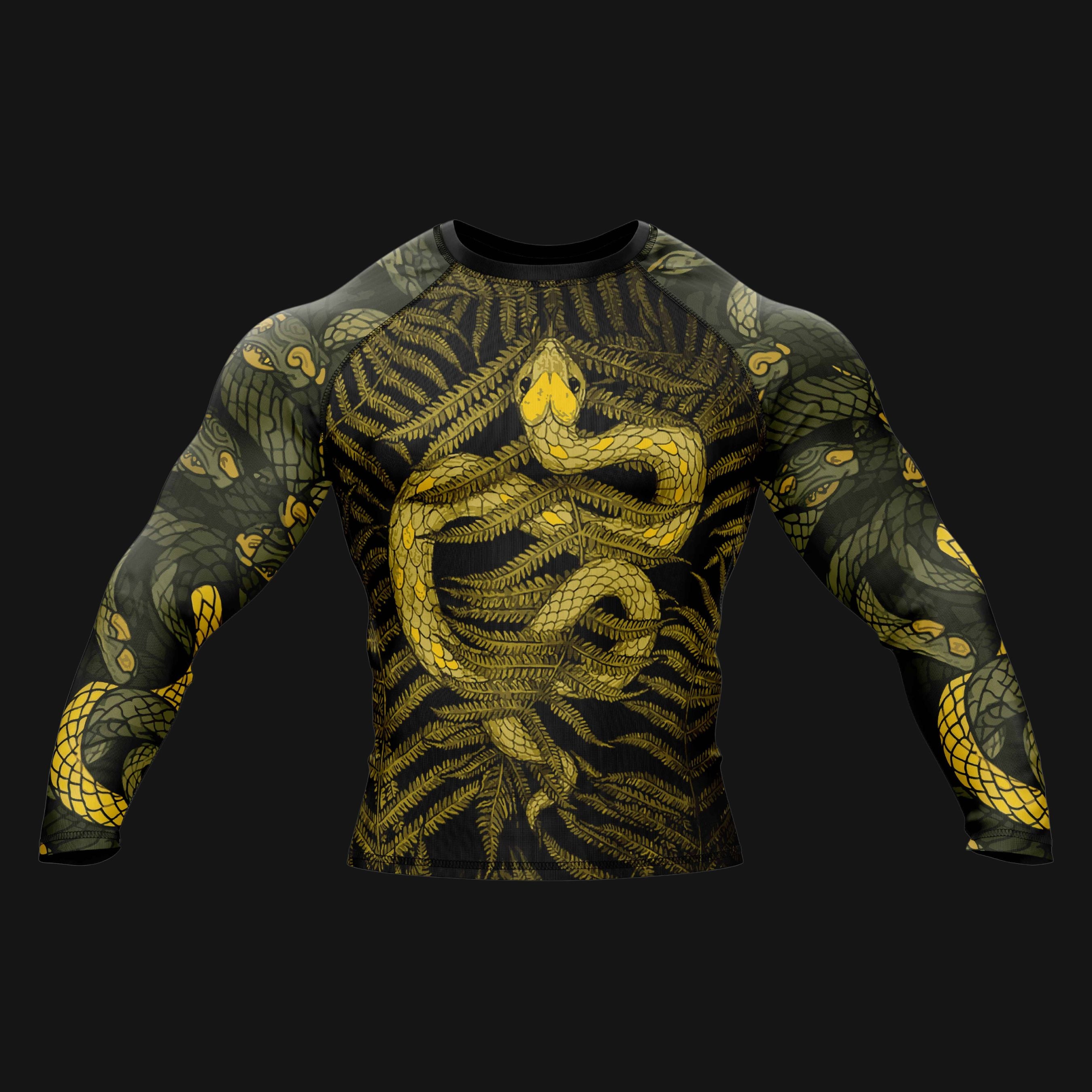 Abstract Snake Fury Compression Rash Guard