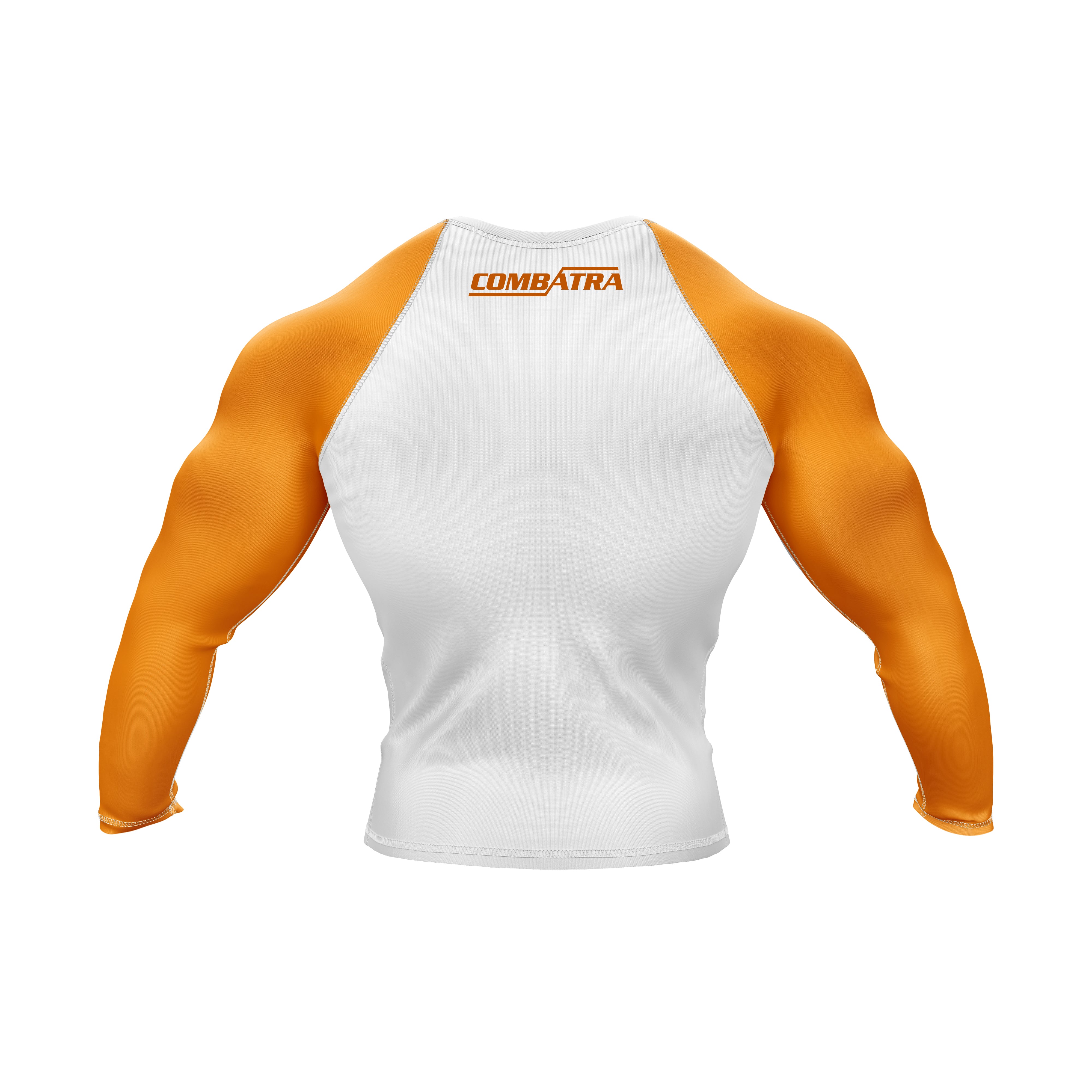 White and Orange Compression Rash Guard