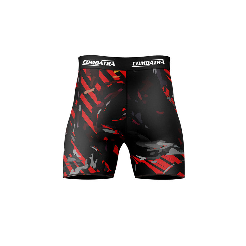 Abstract Red Camo Compression Shorts