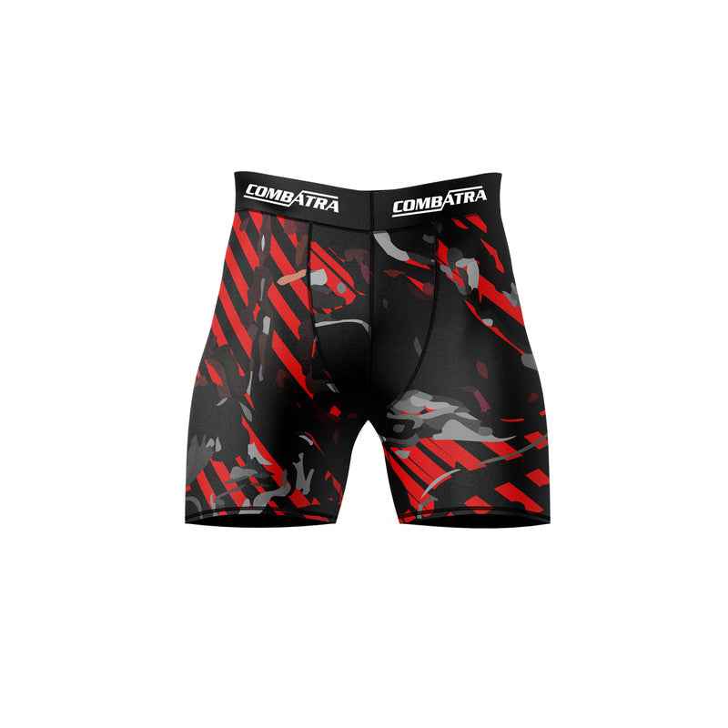 Abstract Red Camo Compression Shorts