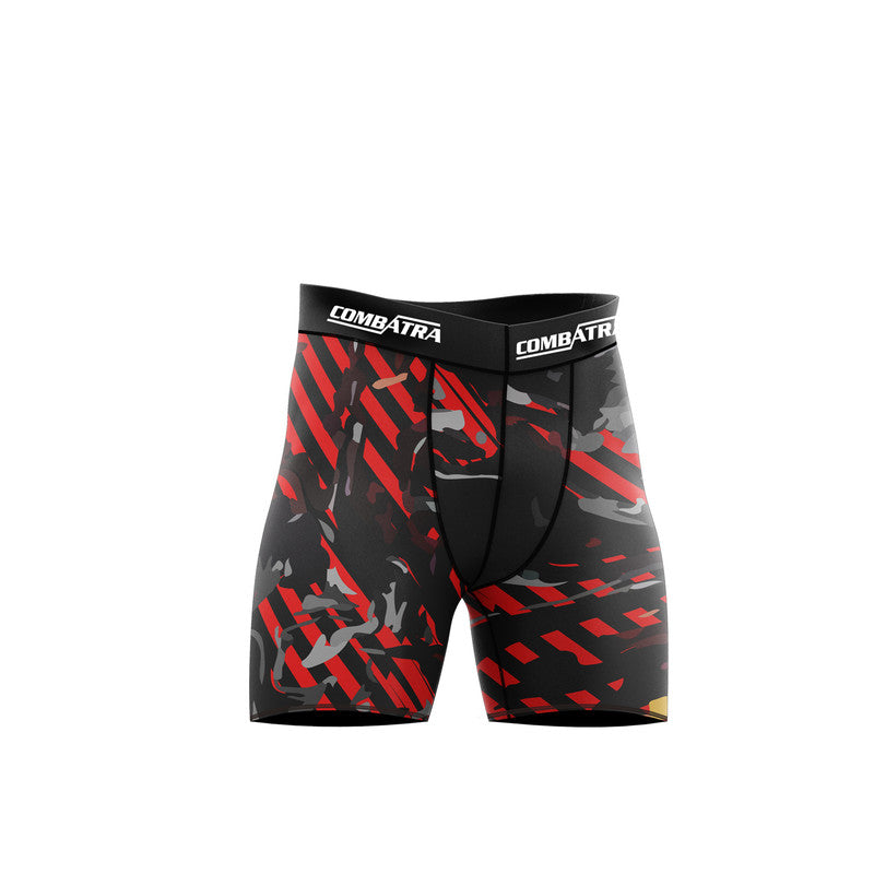 Abstract Red Camo Compression Shorts