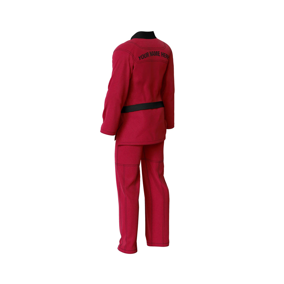 Combatra Red Personalised BJJ Gi &amp; Custom Shirt Set