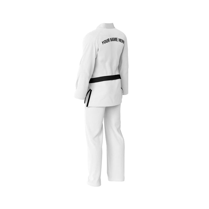 Combatra Plain White Personalised BJJ Gi &amp; Custom Shirt Set