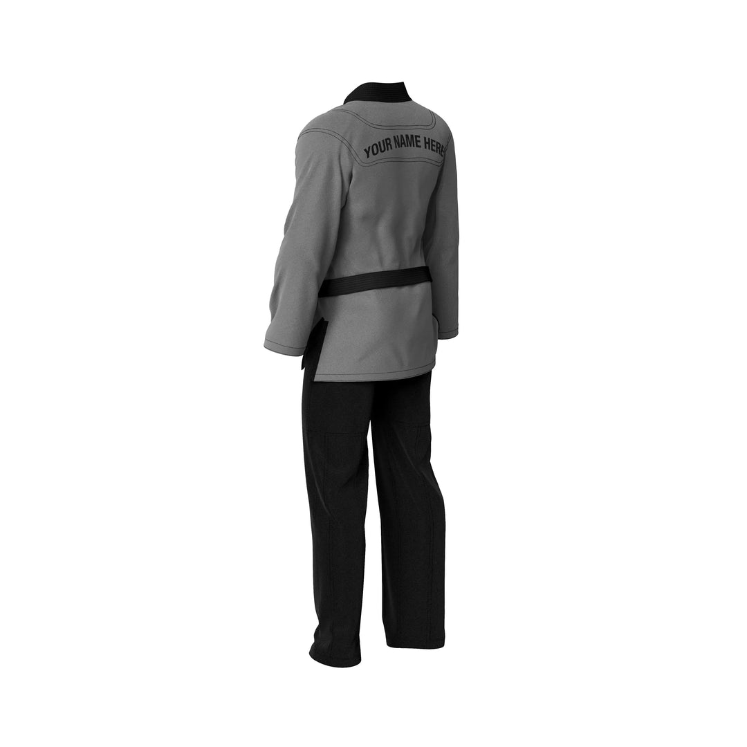 Combatra Grey Personalised BJJ Gi &amp; Custom Shirt Set