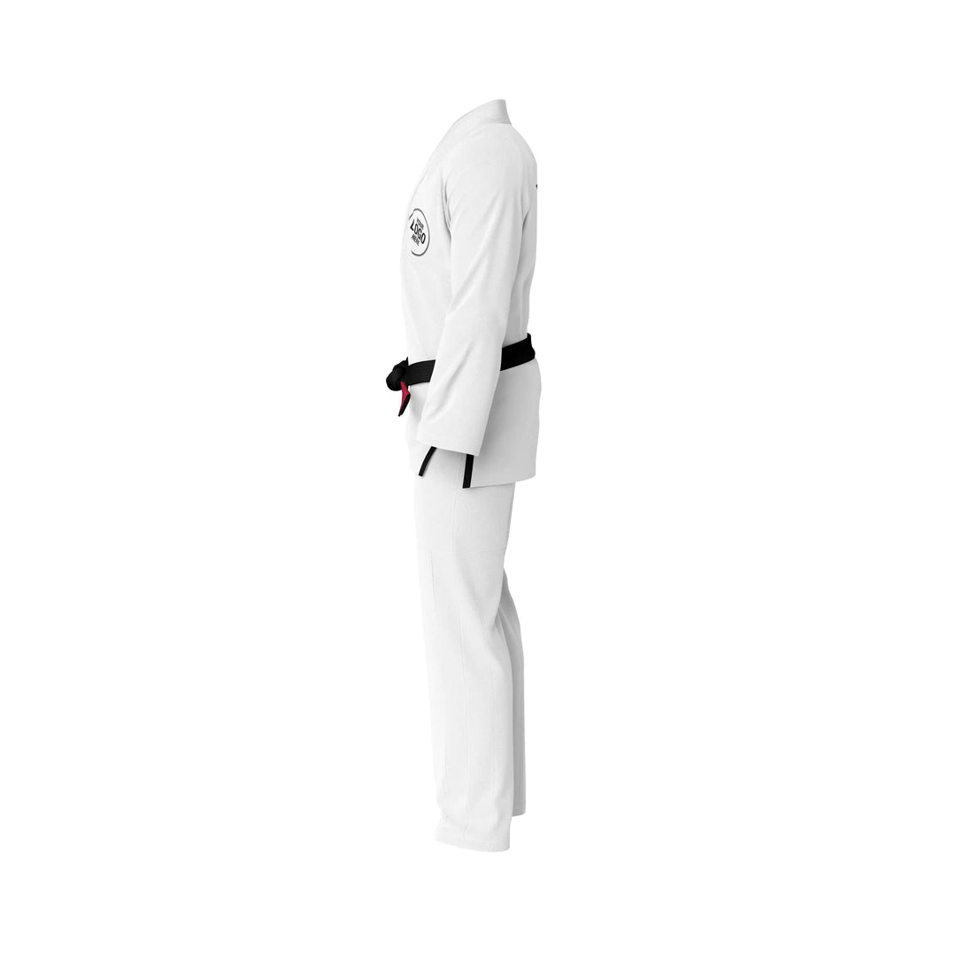 Combatra Plain White Personalised BJJ Gi &amp; Custom Shirt Set