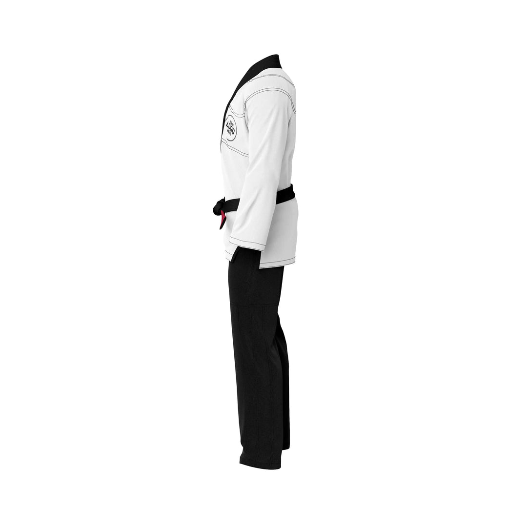 Combatra White &amp; Black Personalised BJJ Gi &amp; Custom Shirt Set