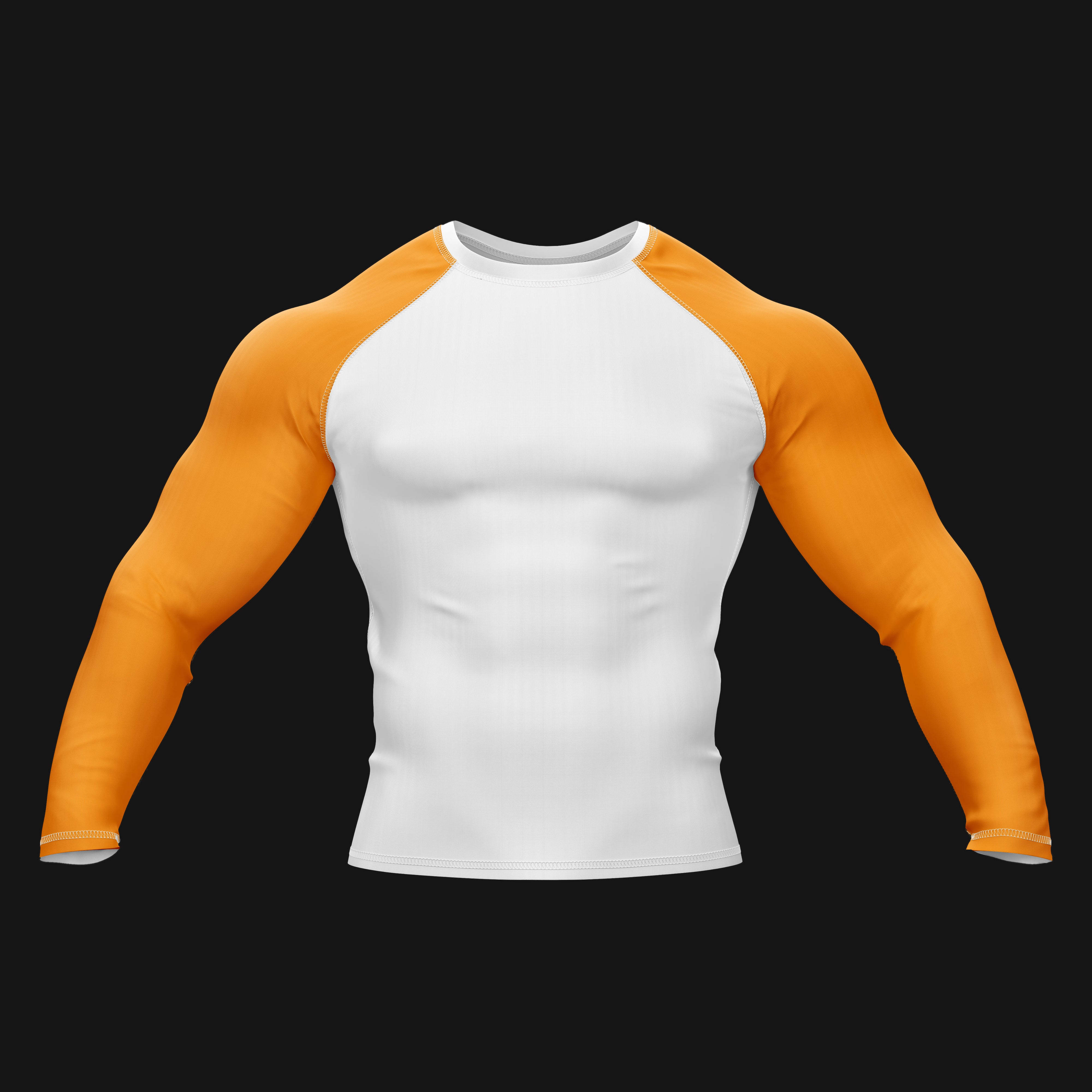 White and Orange Compression Rash Guard