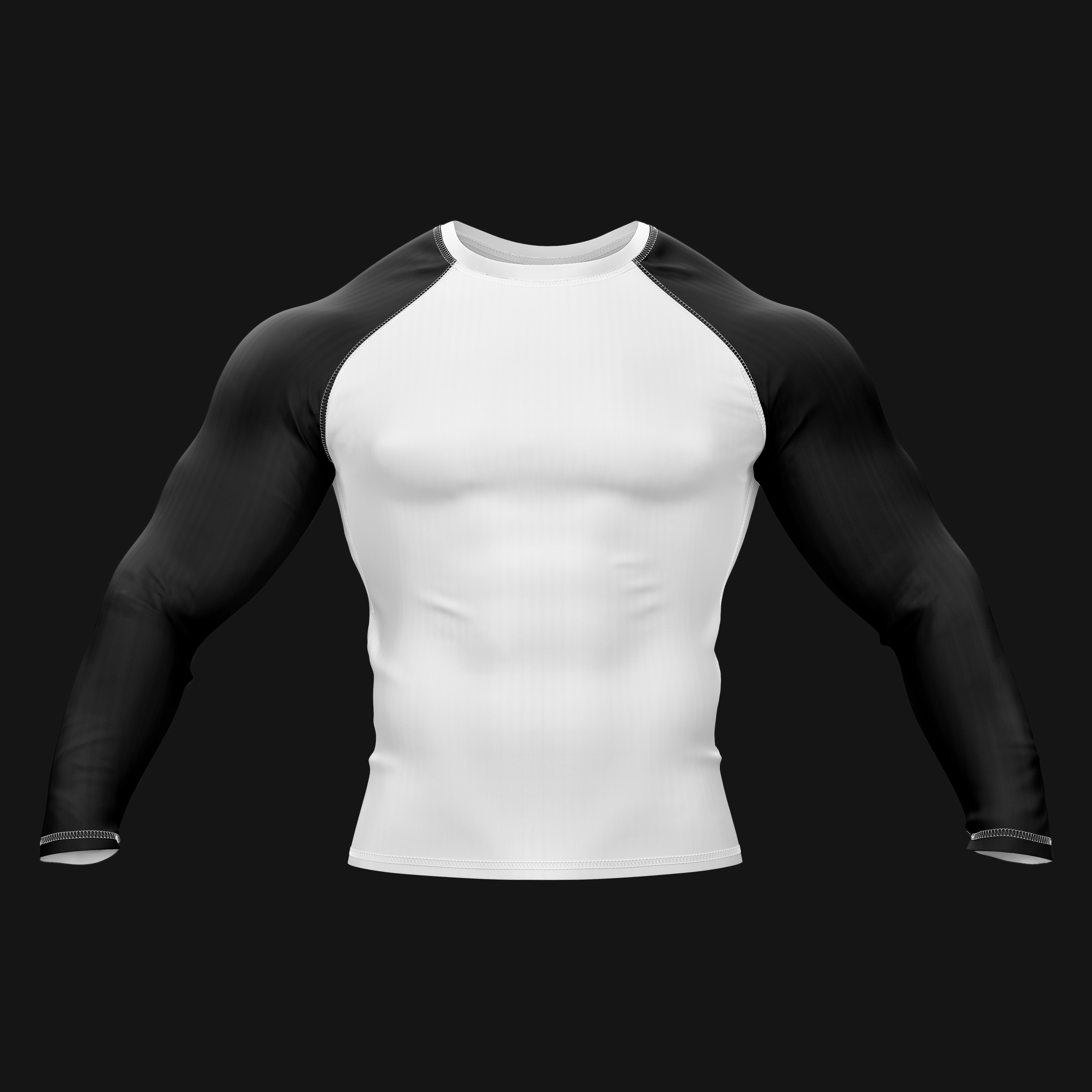 White and Black Compression Rash Guard