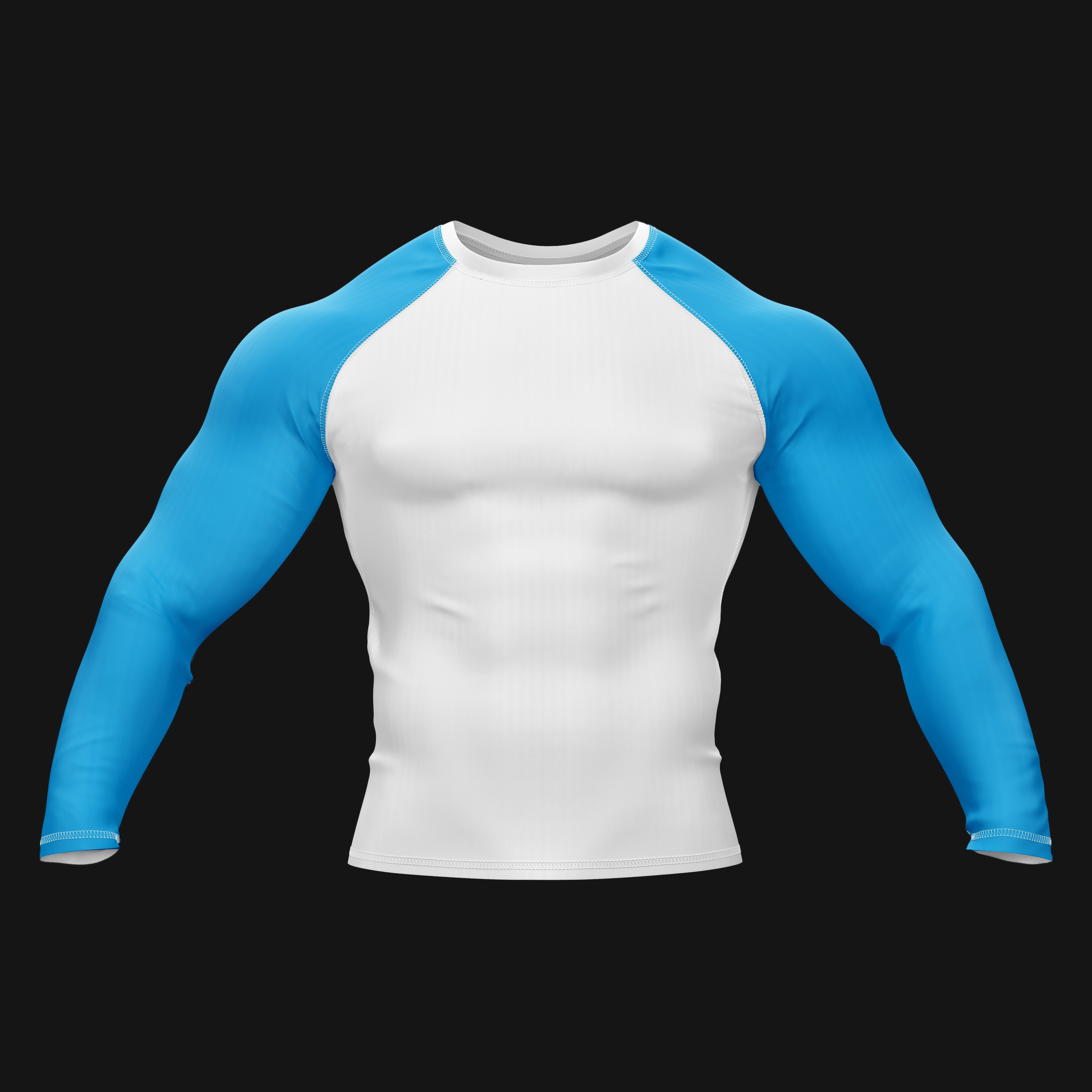 White and Blue Compression Rash Guard