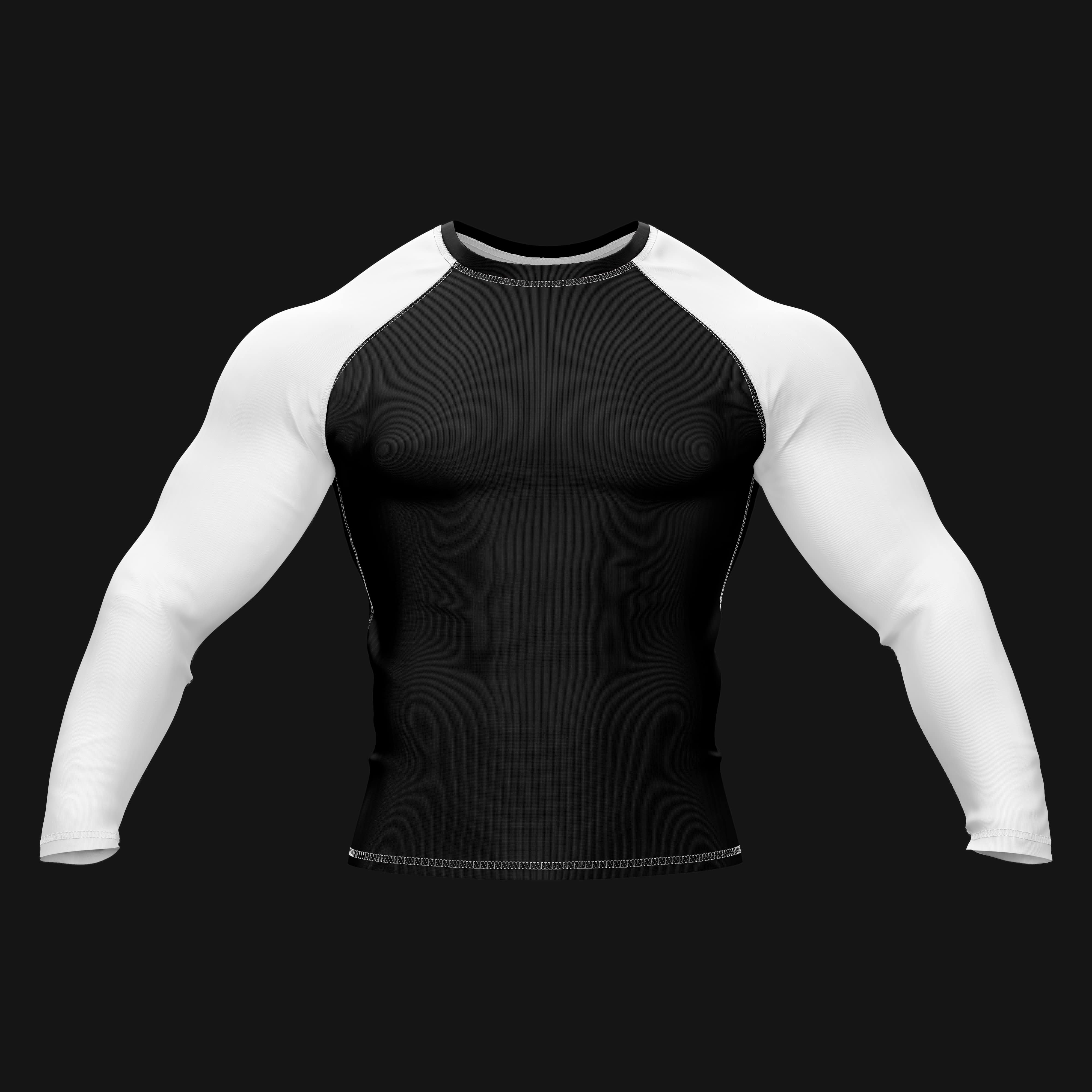 Black and White Compression Rash Guard