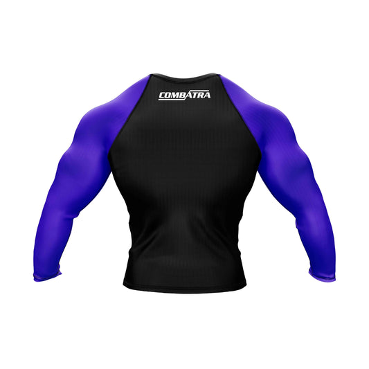 Black and Purple Compression Rash Guard