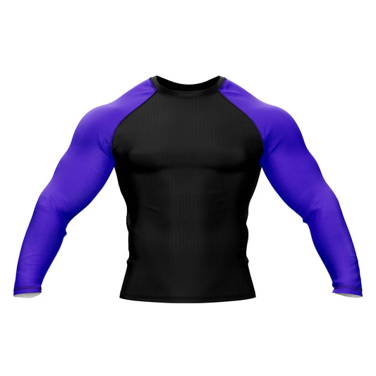 Black and Purple Compression Rash Guard