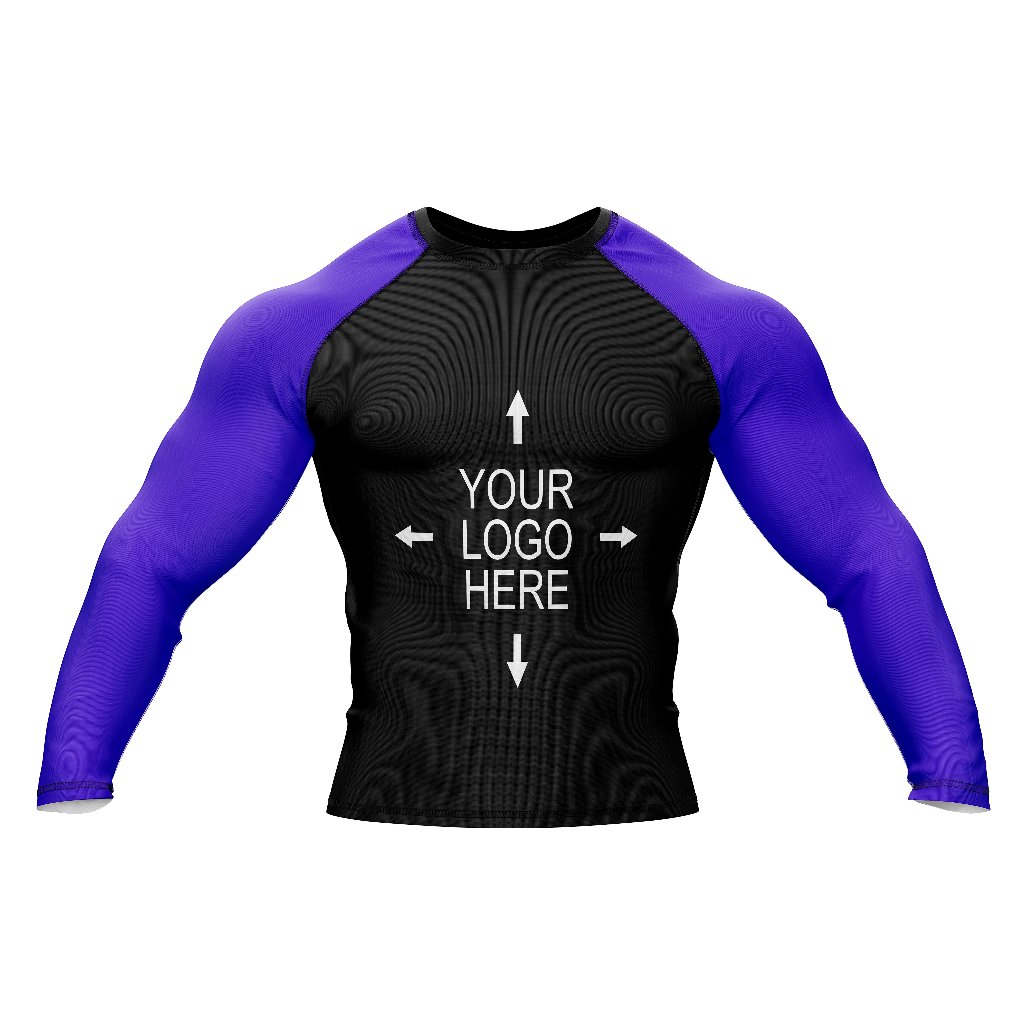 Customizable Black and Purple Compression Rashed Guard