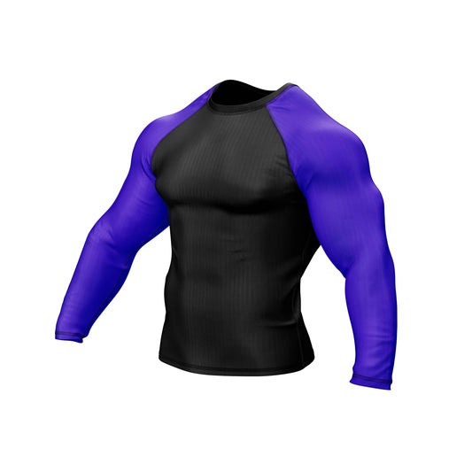 Black and Purple Compression Rash Guard